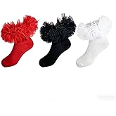 WEIDUAINI Baby Girl Socks Turn Cuff Double Lace Big Ruffle Socks for Toddlers