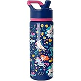 Simple Modern Kids Summit Water Bottle with Straw Lid | 18oz Stainless Steel Tumbler for Toddlers, School | Unicorn Rainbows