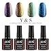 Y&S 4pcs Gel Nails Polish,Holographic Glitter Starry Galaxy Chameleon Colors Changes UV LED Nail Polish 10ml-003