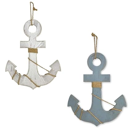 Amazon Com Wooden Nautical Ship Anchor Wall Decor Rustic White
