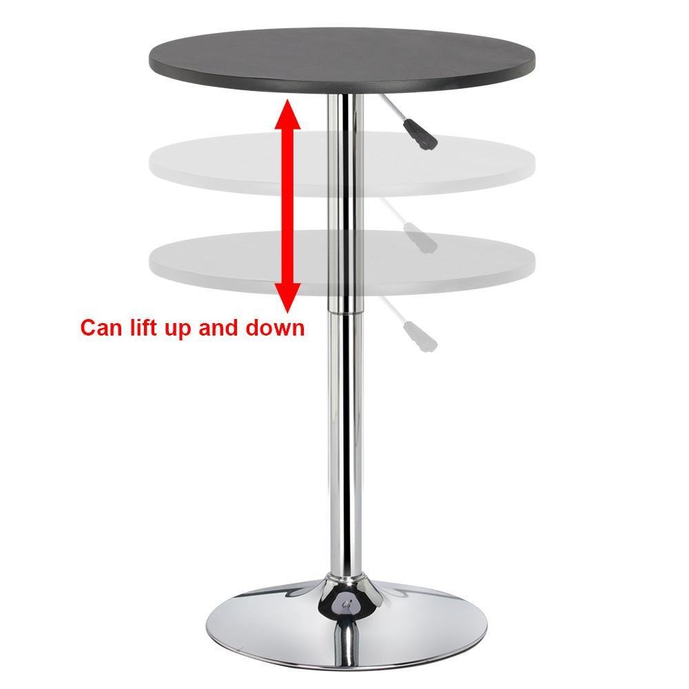 Topeakmart Adjustable Round Pub Table Counter Bar Height Mdf Top