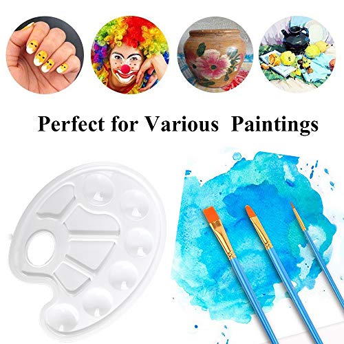 8 Pcs Paint Tray Palette Plastic with Thumb Hole, 9 Inch by 6.7 Inch, 10 Wells for DIY Craft Art Painting - Thumbnail 3