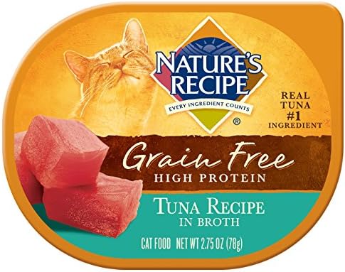 Nature's Recipe Grain Free Wet Cat Food, Tuna Recipe in Broth, 2.75 oz (Pack of 24)