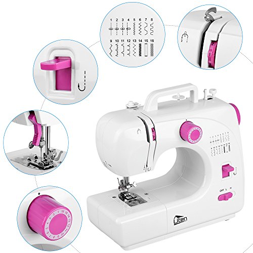 Kranich Portable Sewing Machine 2 Speed 16 Stitches Double Thread Needle Mini Sewing Machine