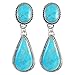Turquoise Earrings Sterling Silver 925 & Genuine Turquoise