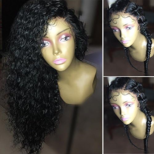 Freyja Hair 8A Unprocessed Brazilian Fashion New Style Curly Wigs for Black Women Glueless Full Lace Wigs 180% Density Human Hair Lace Wigs with Baby Hair (14 inch,1B)