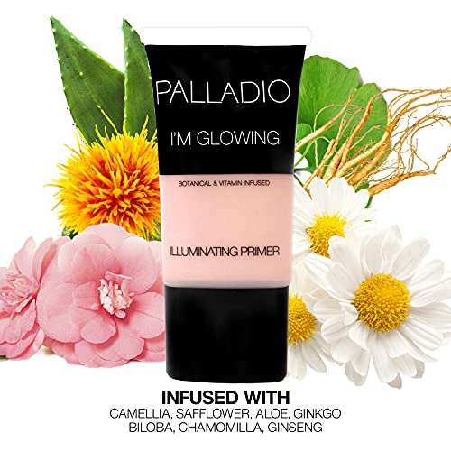Palladio I'm Glowing Illuminating Primer, Pearly Pink Makeup Primer for
