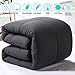 Edilly Luxury Down Alternative Quilted Queen Comforter-Stand Alone Comforter for Queen Size Bed,Year Round Duvet Insert with 4 Corner Tabs,88''x 88''Darkgrey