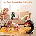 Space Heater - Bedroom Space Heater with 2 Heat Settings, Electric Space Heater with Tip-Over Shut Off, Oscillating Heater, Fireplace Heaters for Indoor Use, Low Noise, Flame Effect, M, Black