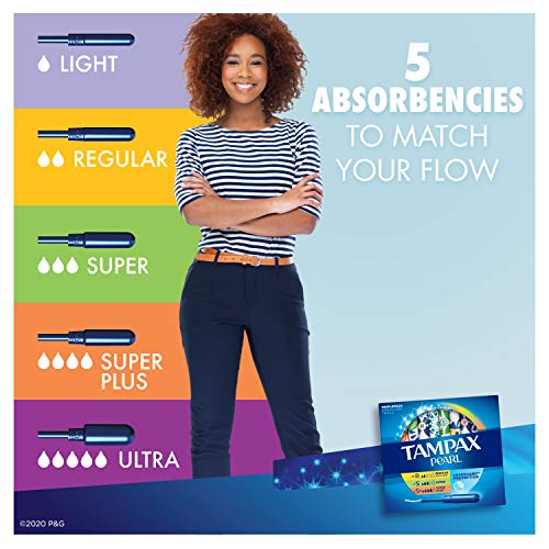 Tampax Pearl Tampons Multipack, Regular/Super/Super Plus Absorbency, With Leakguard Braid, Unscented, 34 Count x 3 Packs… - Image 2