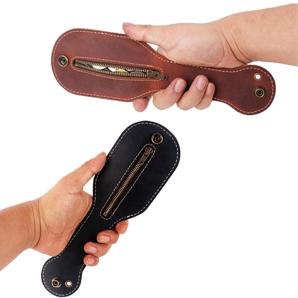 BraveWind 2 Pack Leather Coin Purse Leather Slapjack Vintage Coin Purse Men EDC Self-Defense Pocket Pouch Multi-Tool Belt Coin Wallet