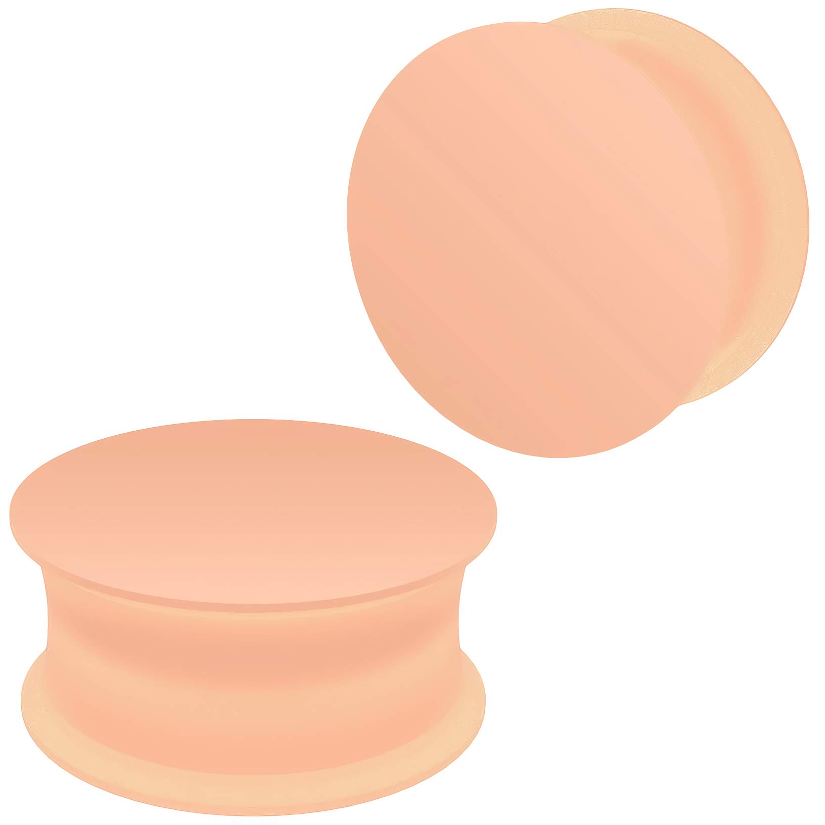 Evonix 2pc 20mm Silicone Skin Tone Double Flared Saddle Earring Ear Stretcher Gauge Plug Lobe Earring Piercing Jewellery