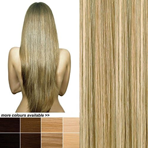 THE POSH HAIR. Full Head Clip in Real REMY Human Hair Extensions (20 inch (105 g) 8/613 LIGHT BROWN BLONDE MIX) Clip on Hair Extension Standard weft Double Drawn