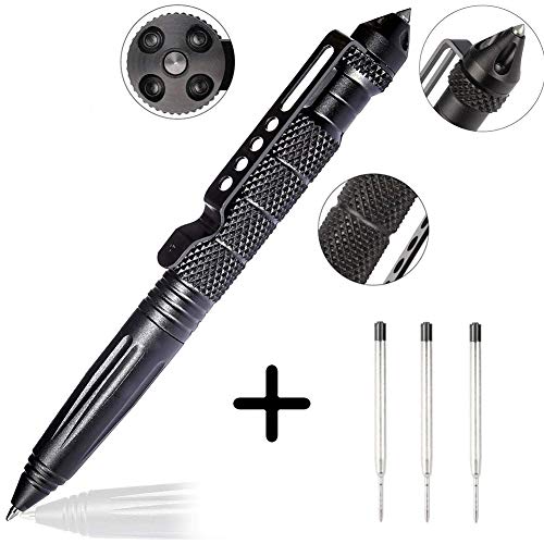 XUANLAN Tactical Pen with 3 Ink Refill, Self Defense Pen with Emergency Glass Breaker Ballpoint, Aircraft Aluminum w/Tungsten Steel Tip EDC Emergency Kit, Multi-Functional Survival Gear - Thumbnail 7