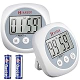 Habor Cooking Timers (2 Pack ), Digital Kitchen Timer with Loud Beep Alarm, Strong Magnet Second Minute Count up & Countdown Timer for Cooking Baking Sports Game Office (Batteries Included)