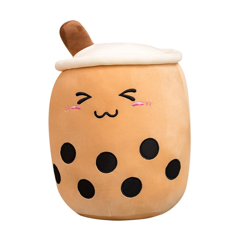 Uposao Bubble Tea Plush Toy Cuddly Toy, 35 cm Cartoon Plush Dolls Funny Cushion Milk Tea Soft Doll Tea Cup Cushion Children's Toy Birthday Gift for Children Girls, Brown
