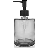 Glass Hand Soap Dispenser with Black Rust Proof Pump,12oz Refillable Dish Dispensers for Kitchen, Modern Liquid Lotion Bottle for Bathroom Countertop