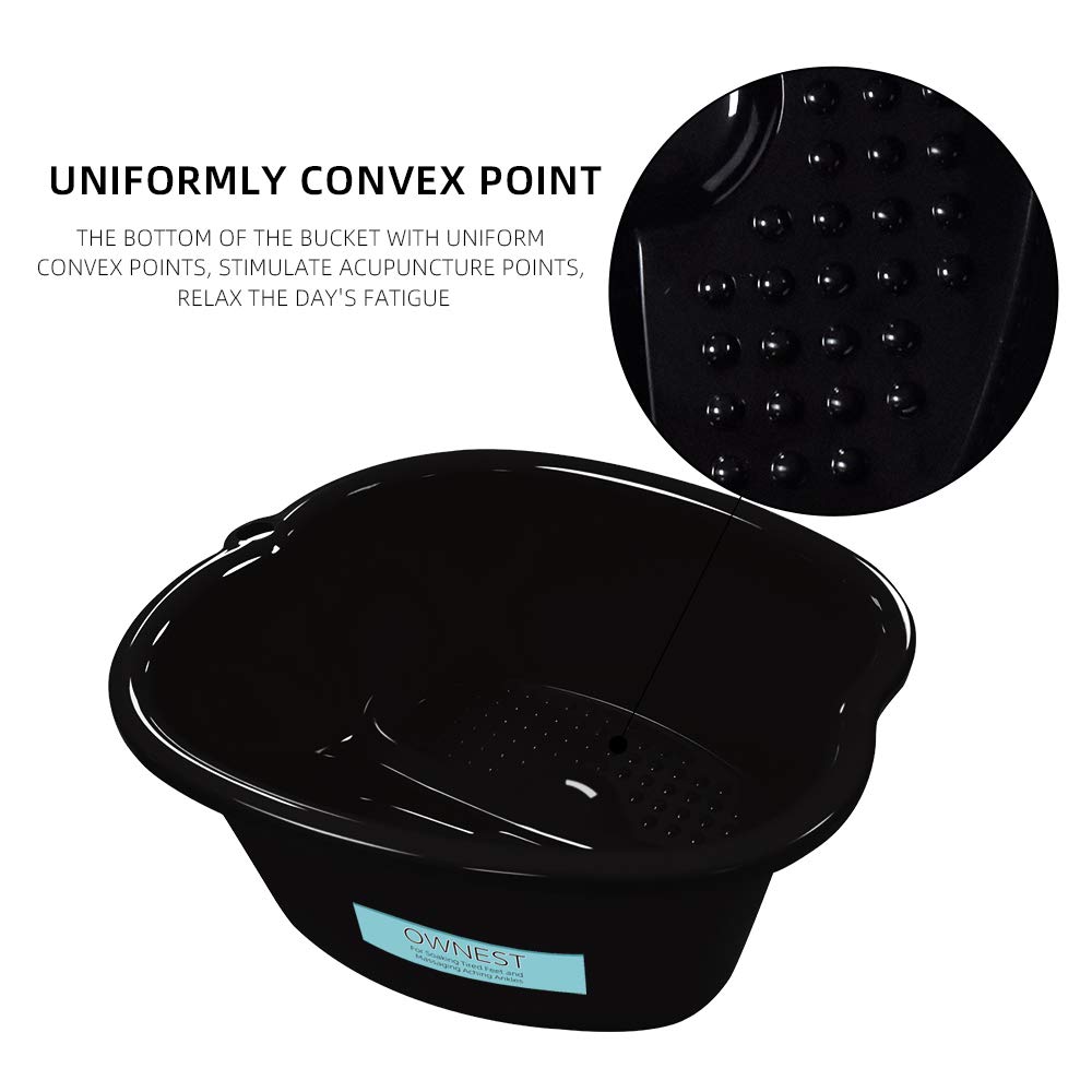 Ownest Foot Bath Spa,Water Spa and Foot Massage, Sturdy Plastic Foot Basin for Soaking Foot,Toe Nails, and Ankles,Pedicure,Portable Foot Tub-Black: Health & Personal Care