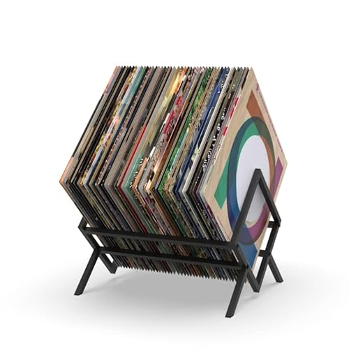 Vinyl Record Storage, LP Holder Shelf, Album Rack, Black, Metal, Store 80100 LPs, Records