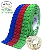 (3 Pack) Building Block Tape Rolls 9.8 Ft. In Total : 3.28 Ft. Each Color Compatible with Lego Blocks Self-Adhesive Red Blue and Green, Non-Toxic Perfect for Kids of All Ages