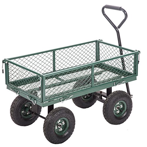 Garden Carts Wagons Heavy Duty Utility Outdoor Steel Beach Lawn Yard Buggy BestMassage - Thumbnail 7