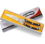 Gelindo Kitchen Scissors - Heavy Duty Stainless Steel- Spring Loaded Shears - Sharp Blade- Safety Clip- Rust Free- Comfortable Handle- Great for Poultry, Fish, Chicken, Beef, BBQ, Herbs & Plastic