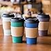 Glowcoast Disposable Coffee Cups With Lids - 16 oz To Go Coffee Cup (90 Pack). Large Travel Cups Hold Shape With Hot and Cold Drinks, No Leaks! Paper Cups with Insulated Sleeves Protect Fingers!