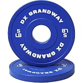 DX Grandway Change Weight Plates 1.25LB 2.5LB 5LB Pair Fractional Plate Olympic 2-Inch Rubber Bumper Plates Steel Insert Strength Training