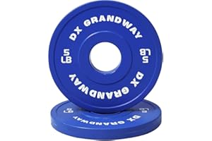 DX Grandway Fitness Change Weight Plates 1.25LB 2.5LB 5LB Pairs Support Plates Olympic Plates for Weight Lifting Bumper Weight Plates Steel Rubber Strength Training Weight Plates