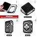 Compatible with Apple Watch Series 3 38mm Case with Screen Protector, 2 Pack Cuteey Bling Diamond Bumper Hard PC Overall Protective Cover for iwatch Series 3 Accessories (Black+Gold, 38 mm)