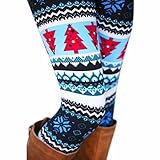 GBSELL Women Colorful Pretty Printed Stretchy Pants Leggings Sport Casual (christmas trees)