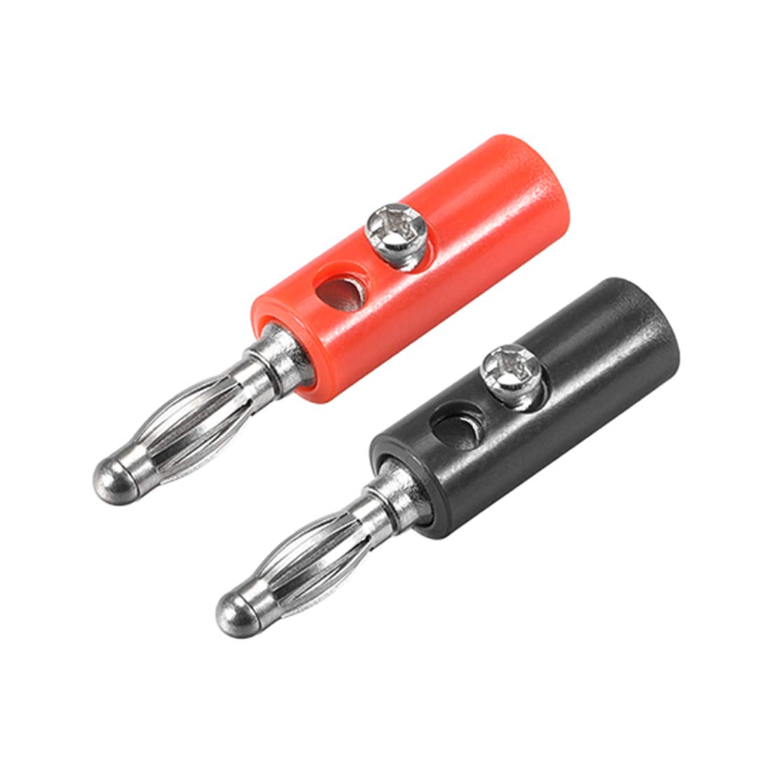 sourcing map 4mm Banana plugs Speaker Wire Cable Screw Plugs Connectors 2 Colors 10pcs Jack Connector