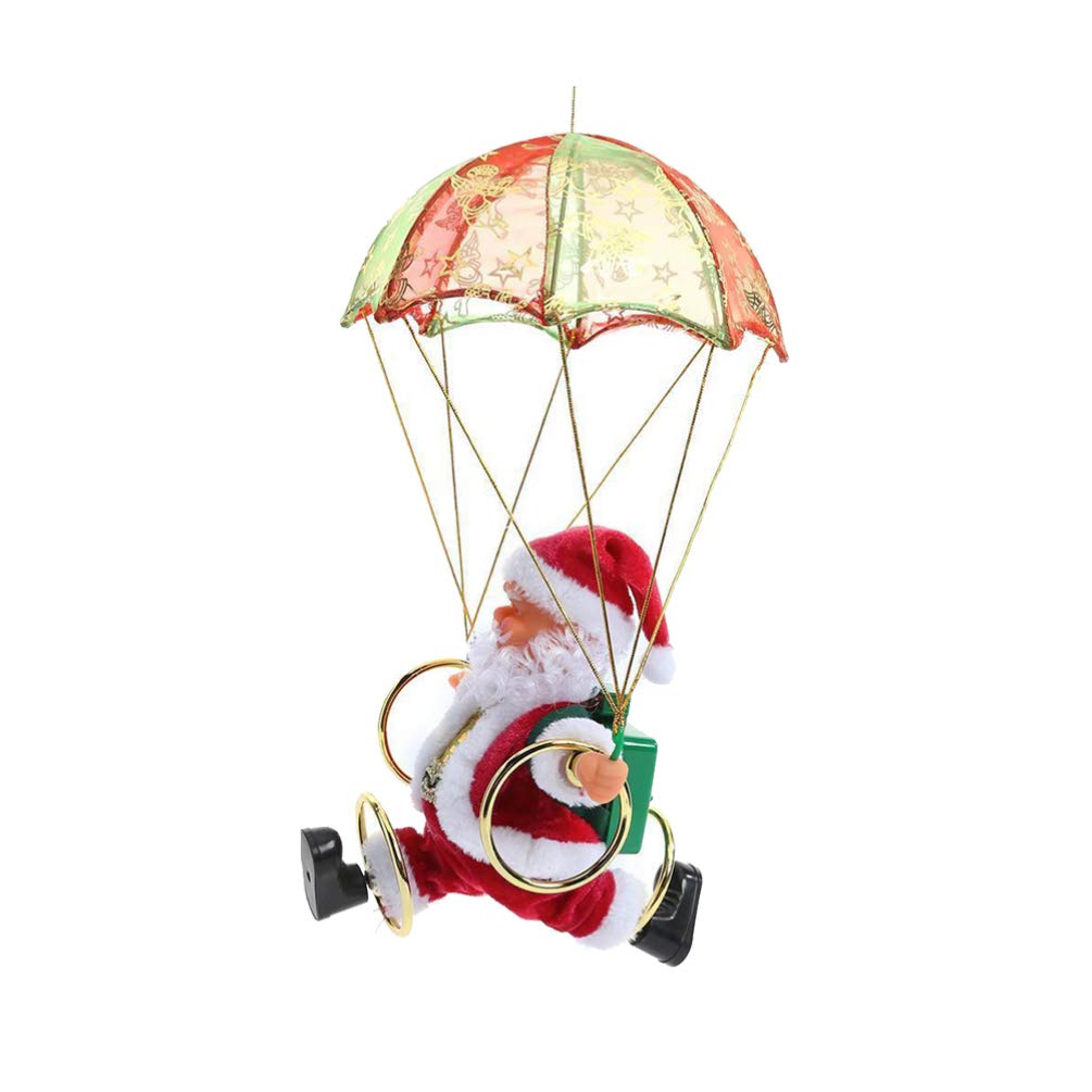 Christmas Ornament Christmas Parachute Santa Claus Figurine Xmas Tree Hanging Decoration Holiday Christmas Party Supplies Favors Xmas