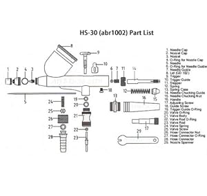 Spraymaster Airbrush Part, model HS-30 Adjusting Screw (no17): Amazon