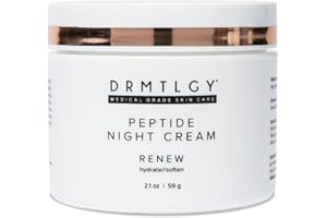 DRMTLGY Peptide Night Cream Face Moisturizer. Fragrance Free and Oil Free Hydrating Facial Moisturizer for All Skin Types. 2.1 oz