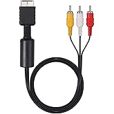 PS2 PS1 PS3 to AV Cable 6ft AV Cable PS2 Console Composite 3 RCA Compatible for PlayStation 1 2 3 Replace AV Cable - Black