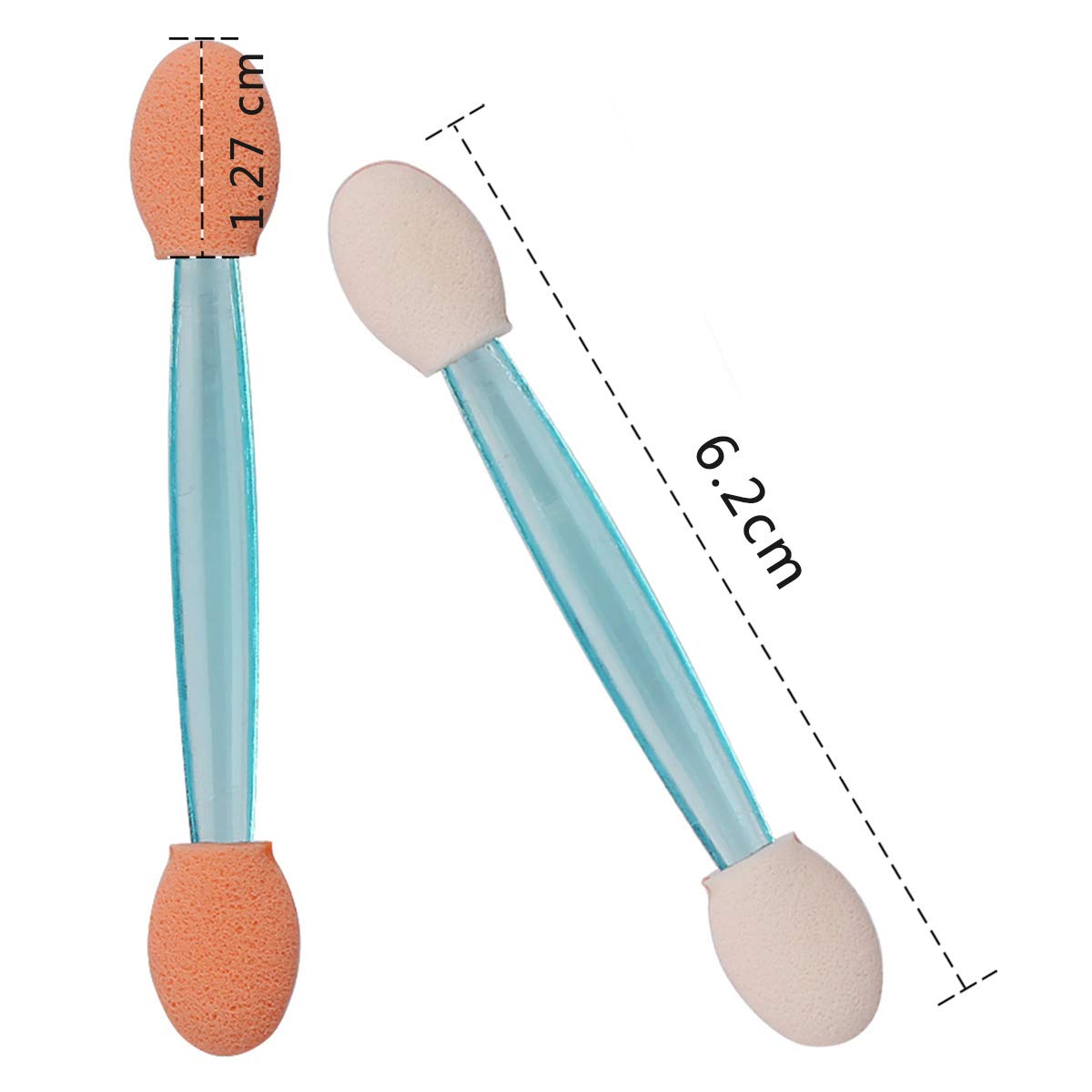 Akstore 100PCS Disposable Dual Sides Eye Shadow Sponge Applicator Eyeshadow Brushes Makeup Brush (Blue): Beauty