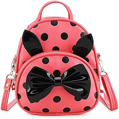 Amazon Mitowermi防水リュックサック Kids 通学 キッズ 子供遠足 大容量 女の子 Pu りぼん ウェーブポイント ディパック 幼稚園 保育園 可愛い ショルダーバッグ Mitowermi リュックサック