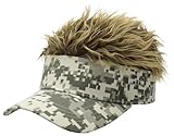 Flair Hair Men's Camo Visor and Hair, Brown, One Size