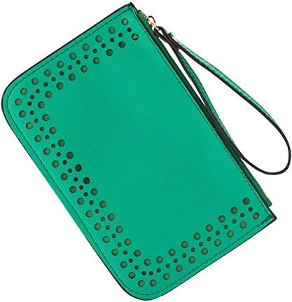 Women's Coin Purse Zipper Leather Card Holder Wallet Clutch Green