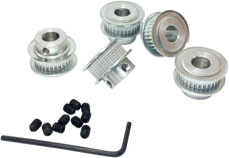 BEMONOC 3D Printer Accessories GT2 32 Tooth 5mm 6.35mm 8mm 10mm Bore for Width 6mm Timing Belt 5Pcs/Pack