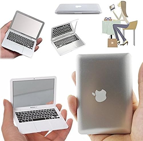 Makeup Mirror - Portable Foldable Mini Apple Macbook Air Makeup Compact Mirror Cosmetic Pocket Mirror For Women's Girl's - Silver Color