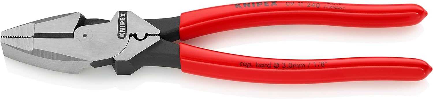 KNIPEX Lineman's Pliers American Style with Non-Slip Plastic Coating 240 mm, 09 11 240