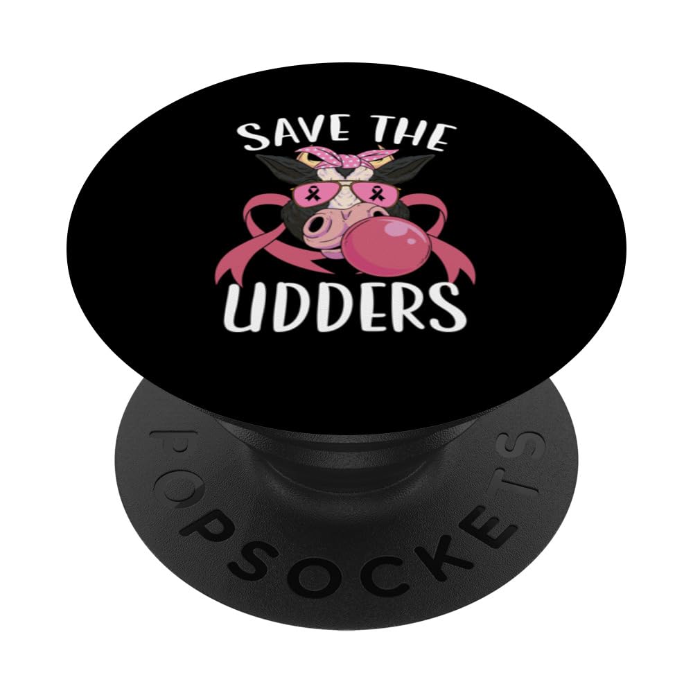 Save The Udders Breast Cancer Awareness Support Squad PopSockets Swappable PopGrip