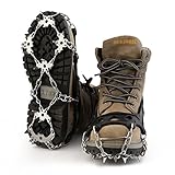OUTAD Crampons Non-slip Shoes Cover 1 Pair 18 Teeth Claws Stainless Steel Chain Outdoor Ski Ice Snow Hiking Climbing Traction Cleats