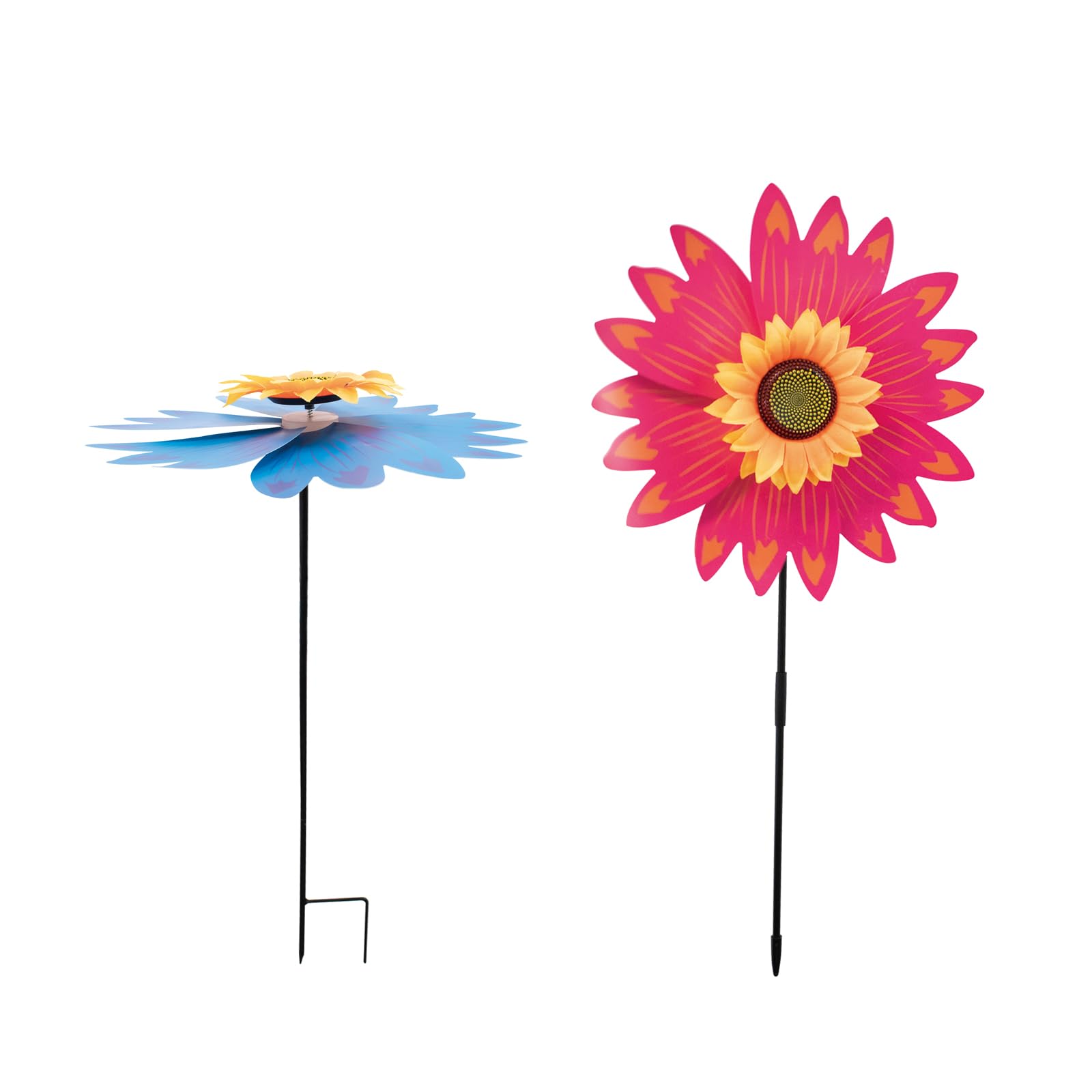 Photo 1 of 2 Set Plant Umbrella Decor for Outdoor Small Plants, 14 Inch Diameter Sunflower Shade Cover for Outdoor Patio Mini Potted and Garden Beds Decor, Blue and Rosered
