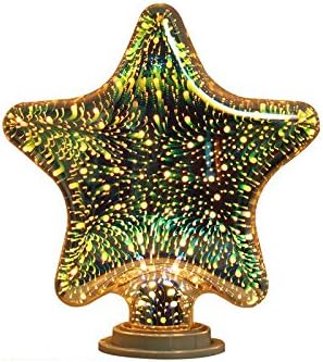 HKBAYI 4w 3D Firework LED Bulb A60/G80/G95/G125 E27 Glass Decoration Bulb Holiday Global Lamp Novelty Festival Decor (Star)