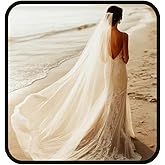 Ursumy Bride Wedding Cathedral Veil Long Drop Veils Simple Soft Tulle Bridal Veils for Brides (Ivory)