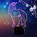 3D Unicorn Lamp Horse Night Light Touch Table Desk Lamp 7 Color Change,Optical Illusion lamp Led USB Charging Battery Operated Light as Christmas Gifts Decor Light for Desk Table Home Office(Unicorn)