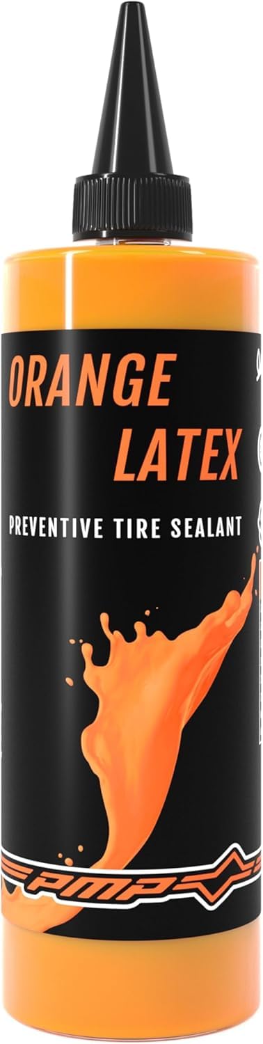 PMP Orange Latex - Tubeless Liquid Preventive Tyre Sealant. Super Effective Tubeless Sealant made of Natural Latex, with Low Ammonia Content to Preserve Rims, Nipples and Spokes.